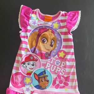 Nickelodeon Paw Patrol Pink & White Striped Top Pups Sleep Dress